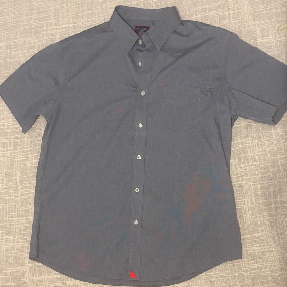 UNTUCKit 100% Cotton Men's Gray Short Sleeve Shirt